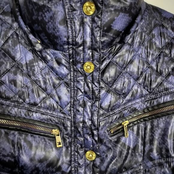 4523) Rocawear Y2K Women Purple Snake Print Puffer Winter Jacket Large - Picture 10 of 14